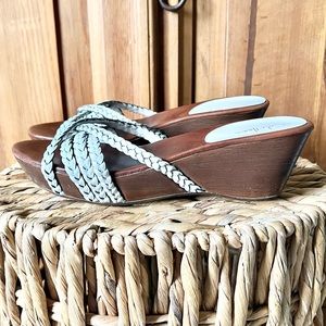 Cole Haan Nike Air Braided Slip On Wedge Sandals Size 9